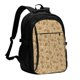 thumbnail image 1 of Balery Brown Flowers Mochila con carga USB para hombre y mujer - Mochila impermeable y antirrobo para laptop con puerto USB para viajes, trabajo, 1 of 7