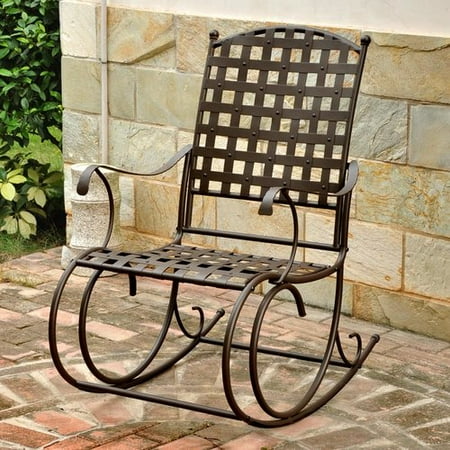 Alcott Hill Schilling Nailhead Iron Patio Rocking Chair