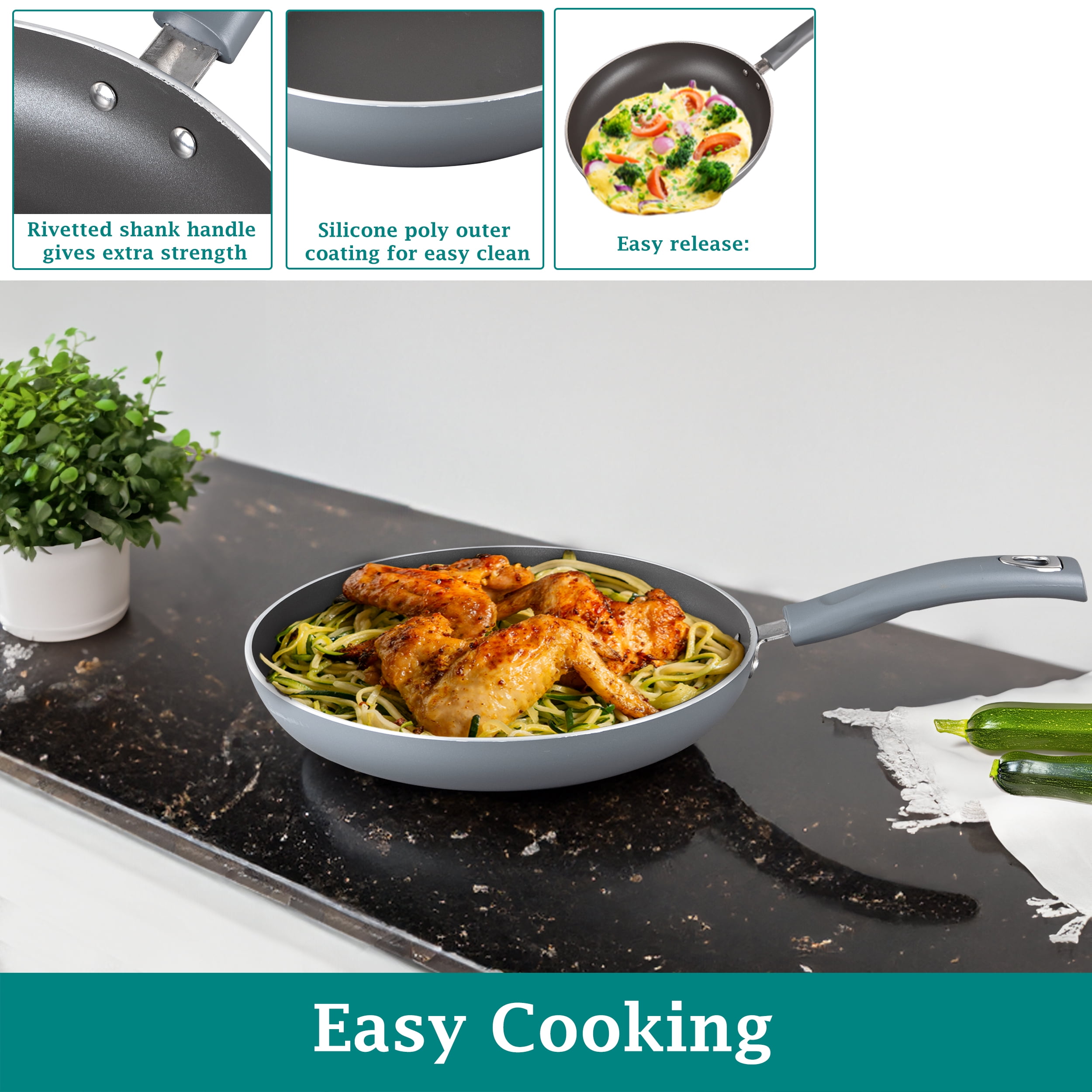 (2 pack) Mainstays 12" Heavy Weight Non-Stick Skillet