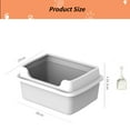 thumbnail image 3 of Cat Litter Box for Indoor Cats, Semi Enclosed Kitten Potty Pan,Easy to Clean ,High Sides Detachable Cat Toilet for Kitty Rabbit Small Pet ,Gray M 38x29x18.5cm, 3 of 8