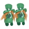 thumbnail image 3 of Muñeca de gnomos, bonito sombrero verde hecho a mano, decoración del día de San Patricio sin rostro para habitación, sofá y mesa (muñeca de mujer), 2 uds., 3 of 5