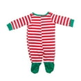 thumbnail image 4 of Baqcunre Family Christmas Pajamas Matching Sets,Children's Baby Long Sleeved Pants With Round Neck Stripe Christmas Print Loose Jumpsuit Lounge Set,Kids Christmas Pajamas Christmas Pajamas Green 2XL, 4 of 8