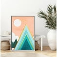 thumbnail image 2 of PixonSign Framed Wall Art Print Set Abstract Teal & Gold Mountain Peak Geometric Wilderness Digital Art Modern Art Farmhouse/Country Multicolor Boho Decor for Living Room, Bedroom - 24"x36" White, 2 of 5