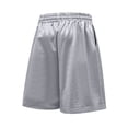 thumbnail image 4 of Hurxie Mens Gym Basketball Shorts with Pockets - Quick Dry Lightweight Mesh Athletic Shorts Gray,L, 4 of 7