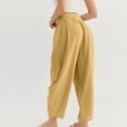 thumbnail image 3 of gbyLJF Women's Summer High Waisted Baggy Wide Leg Pants Casual Ankle Length Trouser 2024 Trendy Street Trousers with Pockets, 3 of 5