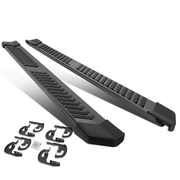 DNA Motoring STEPB-ZTL-8087-ALBK For 2004 to 2014 Ford F-150 Crew Cab 6.25" Black Aluminum Exturded Board Side Step Bar Running Boards 05 06 07 08 09 10 11 12 13