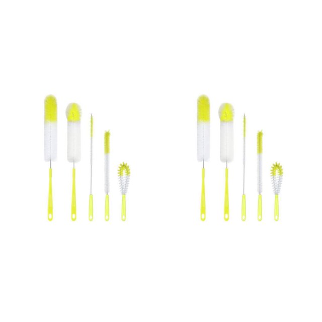 Ounissouiy 5X Cleaning Brush Cup Bottle Glass Long Scrubber Multi-purpose Handle Brushes Narrow-mouth Wall for Accessories 2Conjunto