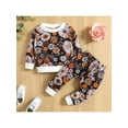 thumbnail image 2 of Seyurigaoka 2 Pcs Baby Girls Pants Set Crew Neck Long Sleeve Tops Cactus/Flower Print T-shirt with Elastic Waist Pants for 0-24M Toddler Kids, 2 of 9