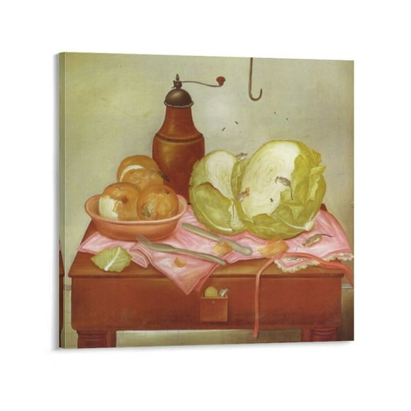 Fernando Botero Print Painting Kitchen Table Art Poster Canvas Painting Decor Wall Print Photo Gifts Home Modern Decorative Posters 28x28inch(70x70cm)