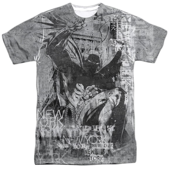 batman men's  knight life sublimation t-shirt white