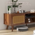 thumbnail image 6 of TV Stand for TVs up to 65",Modern Rattan Entertainment Cabinet Media Console for Living Room Bedroom,Black Brown, 6 of 7