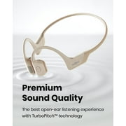 Shokz OpenRun Pro Premium Bone Conduction Open Ear Bluetooth Headphones for Sports with Cooling Wristband (Beige)