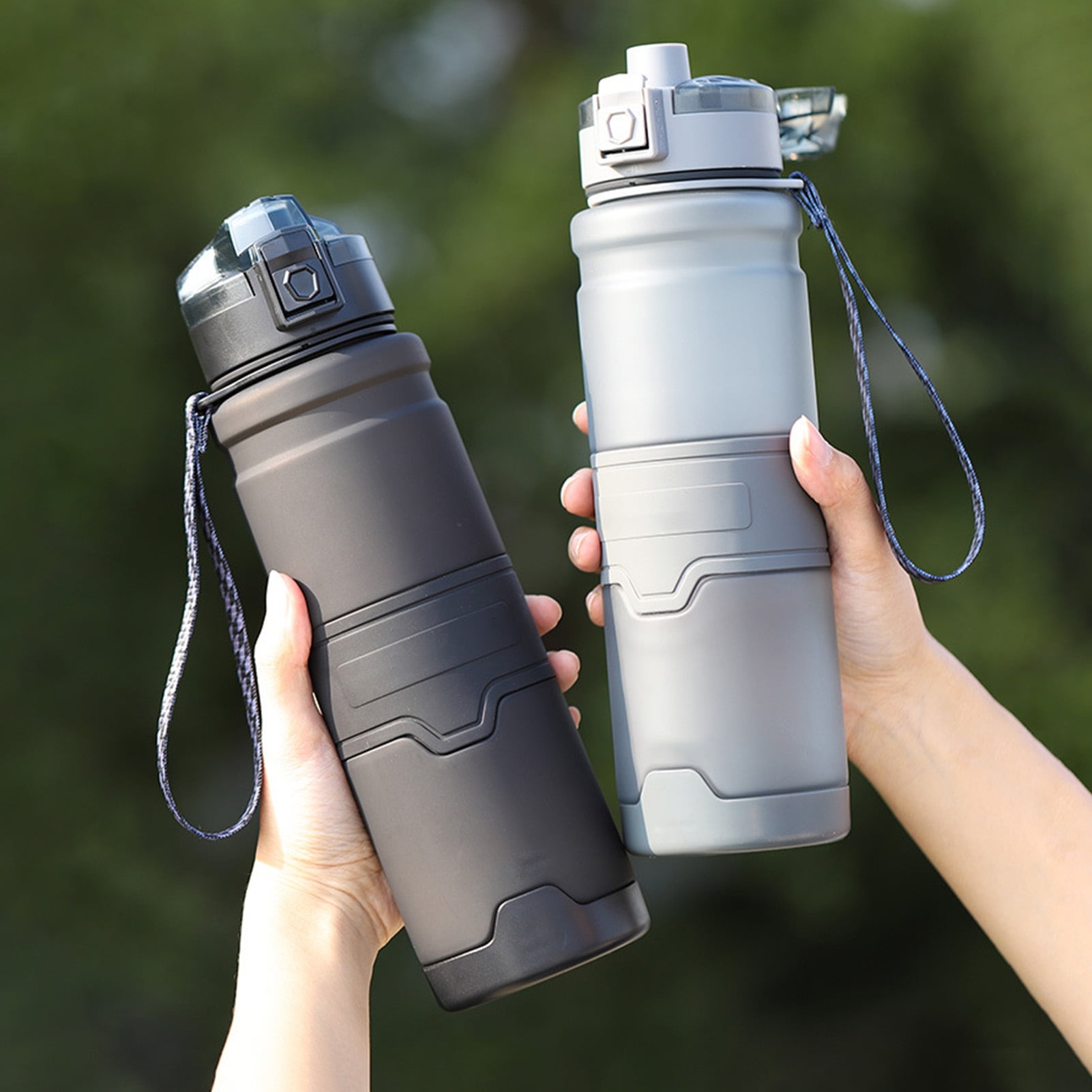 Hevirgo 0.5 1 1.5l Sport Water Bottle Fitness School Cup With Filter For Kids Adults grey 1000ml Gray 1000ml