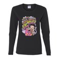 thumbnail image 2 of Wild Bobby Betty Boop Peace, Love and Girl Power Betty Boop Womens Long Sleeve T-Shirt, Black, Small, 2 of 5