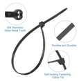 thumbnail image 3 of Uxcell 100Pcs Push Mount Zip Ties 10 Inch Cable Zip Tie Mounts Nylon, Black, 3 of 6