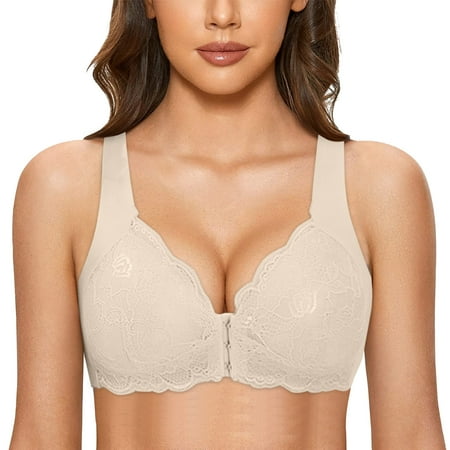 

Zuwimk Bras For Women Plus Size Women s Bras Molded Cup Seamfree Bralette Beige 3XL