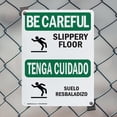 thumbnail image 5 of (2 Pack) Slippery Floor With Symbol Bilingual OSHA Be Careful Sign 12 Inch X 18 Inch Indoor / Outdoor Rust-Free Aluminum Metal Signs for Workplace, Workshop, and Construction Site, Made, 5 of 8