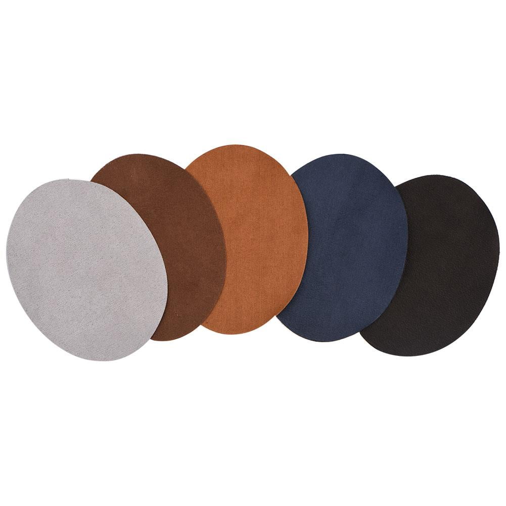 HERCHR Elbow Knee Patches, 1Pack Oval Shape PU Leather Patch Repair