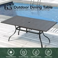 thumbnail image 2 of 6 - Person Rectangular 63"L X 38"W Outdoor Dining Table, 2 of 7