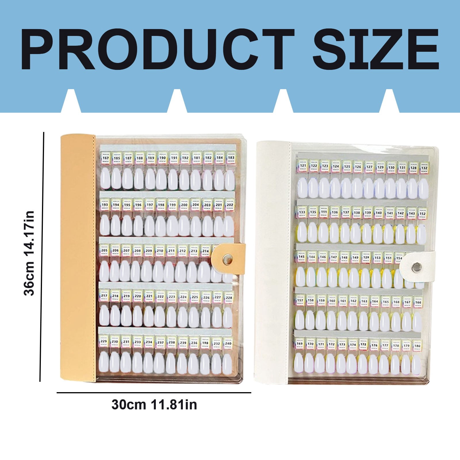 Nail Color Chart 180 Colors White - Nail Book Nail Color Display Book Organizer Withmagnetic Tips Salon Color & Stand for Easy Preview & Storage, Nail Art, Nail Patch, Easter, St. Makeup Organizers