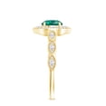 thumbnail image 4 of Rosec Jewels Vintage Style Lab Grown Emerald Engagement Ring - AAAA Grade - Emerald Diamond Ring for Women - with Jewelry Box, 18K Yellow Gold, US 10.50, 4 of 9