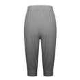 thumbnail image 5 of FAIWAD Plus Size Capris for Women Elastic Waist Gradient Print Cropped Pants Summer Drawstring Yoga Pants, 5 of 6