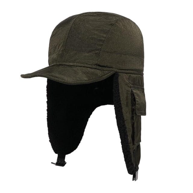 Windproof Winter Hat for Adults, Thermal Hat for Cold Weather, Baseball Cap with Dark Green
