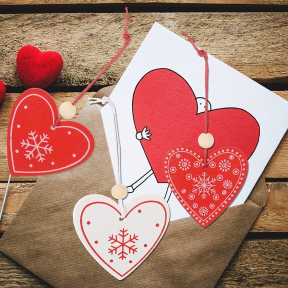 GOOHOCHY 20Pcs Crafting Wood Valentine Multi-use Valentines Wood Cutout for Centerpiece Wood Craft