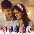 thumbnail image 1 of Diadema con nudo de corazón y perlas, ideal para regalar en San Valentín o como accesorio para el cabello. Diadema ancha con nudo para citas, celebración de Tanabata, uso diario y a juego., 1 of 6