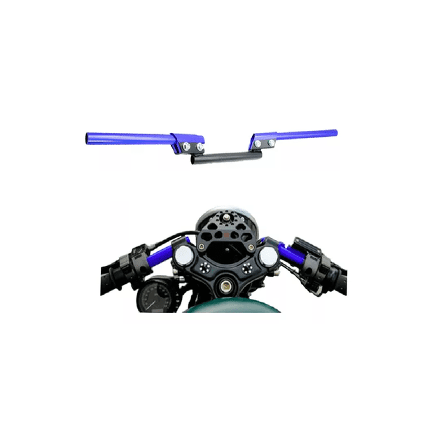 Manubrio Deportivo Moto BELUG Metálico Universal 3 Pzs Azul