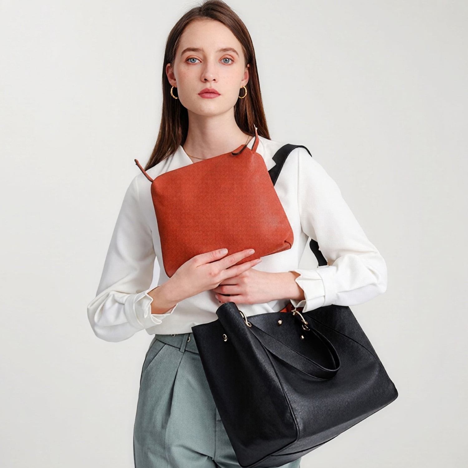 Gmdisc Large Work Tote Bag for Women,Satchel Handbags with Shoulder Strap Top Handle Purse Crossbody Bag Soft Vegan Leather Shoulder Bag