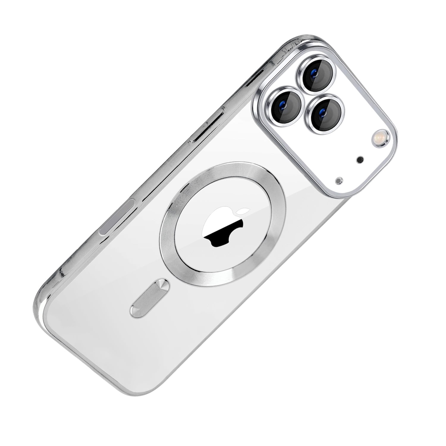 Fashion Glitter Transparent Phone Cover for iPhone 17 Pro Max - Silver
