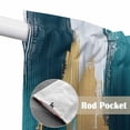 thumbnail image 2 of Abstract Teal Gold Kitchen Window Curtains, Swag Curtains Valance for Bedroom Living Room Bathroom, Green White Wall Art Textured Rod Pocket Window Treatment Curtain Block Drapes 2 Panels 36"x36", 2 of 9