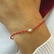 thumbnail image 4 of VANGANIA pulsera roja con perla natural regalo mujer joyería artesanal, 4 of 4