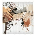 thumbnail image 3 of Ambesonne Rock and Roll Shower Curtain, Man Playing Guitar, 69"Wx70"L, White Multicolor, 3 of 5