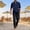 Navy, variant on Men's Suits Breathable Long Sleeve Shirt with Button and Comfortable Pants for Everyday Casual Home Wear Outdoor Beach Vibe