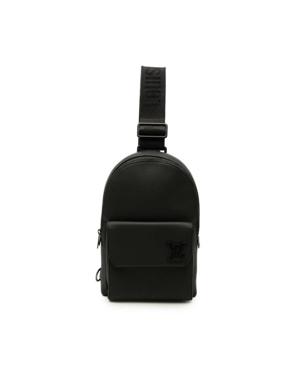 Pre-Owned Louis Vuitton LV Aerogram Pilot Sling Bag Body Shoulder M11601 Black Leather Men's...