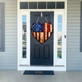 thumbnail image 6 of Bfogop Patriotic Acrylic Stained Glass Window Hanging Decor 4th of July Double Sided Independence Day Ornaments Red White and Blue Window Art Crafts Decor for Home Door Wall Decor, 6 of 7