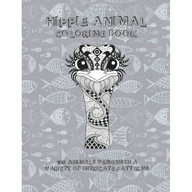 Download Hippie Animal Coloring Book 100 Animals Designs In A Variety Of Intricate Patterns Paperback Walmart Com Walmart Com