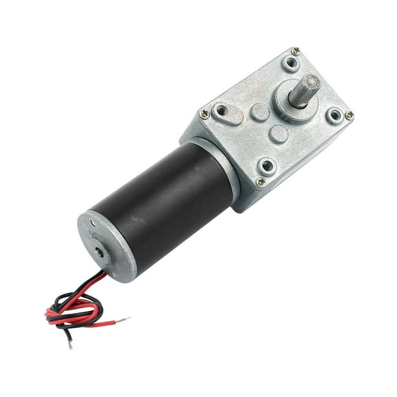 DC 12V 60RPM 8mmx15mm Dual D-Shape Shaft Electric Power Worm Geared Motor