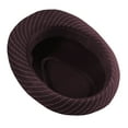 thumbnail image 5 of NoxwB Fashion Fedora Hat Jazz Men Vintage Sun Cap Panama Beach Stripe Bowler Hats Cotton Caps for Summer Brown 58, 5 of 5