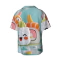 thumbnail image 4 of Balery Kawaii Sushi Characters Delight Men's Casual Button Down Shirt Short Sleeve Textured Summer Cuban Beach Shirts-4X-Large, 4 of 7
