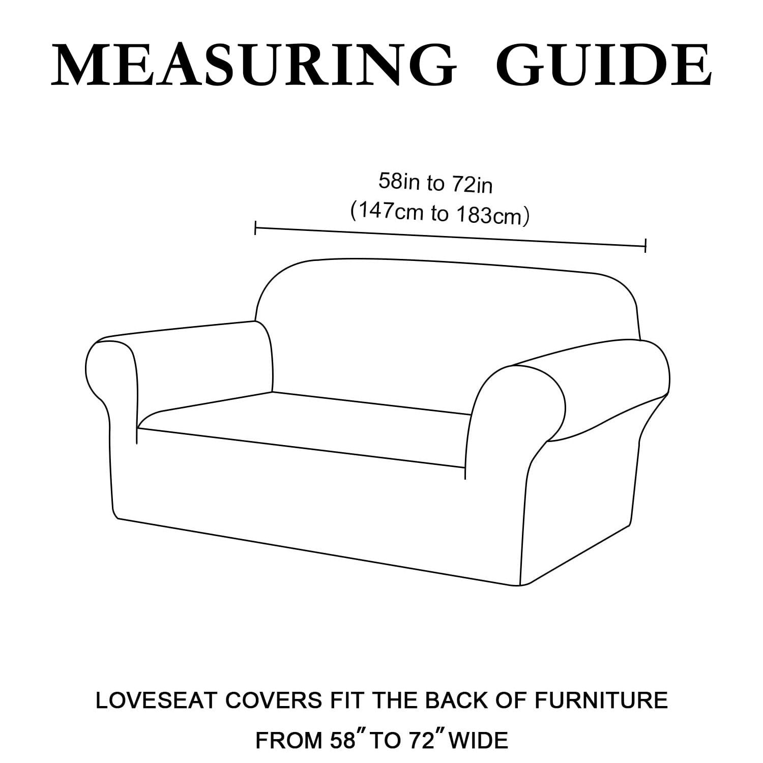 PrimeBeau Sofa Slipcover 2 Piece Sofa Cover 1 Seater Soft Couch Cover(Loveseat 58"-72", Brown)