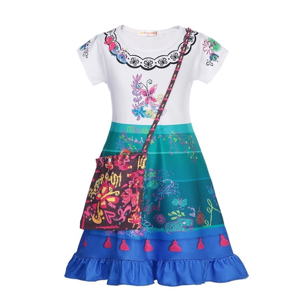 Vestidos de encanto para niñas pequeñas, disfraz de fiesta de Carnaval para niños, ropa de princesa Dolores Mirabel Isabella, vestido de baile de caramelo para niños pequeños 7-8T Gao Jinjia LED