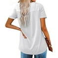 thumbnail image 4 of White Plus Size Work Tops For Women, Polyester Blouse Plus Size, Fitted Graphic Tees For Women, Womens Plus Size Tunic Tops Short Sleeve Casual Floral Shirts M To 5XL, 4 of 4