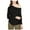 black, variant on Rachel Roy Womens One Shoulder Ls Knit Blouse