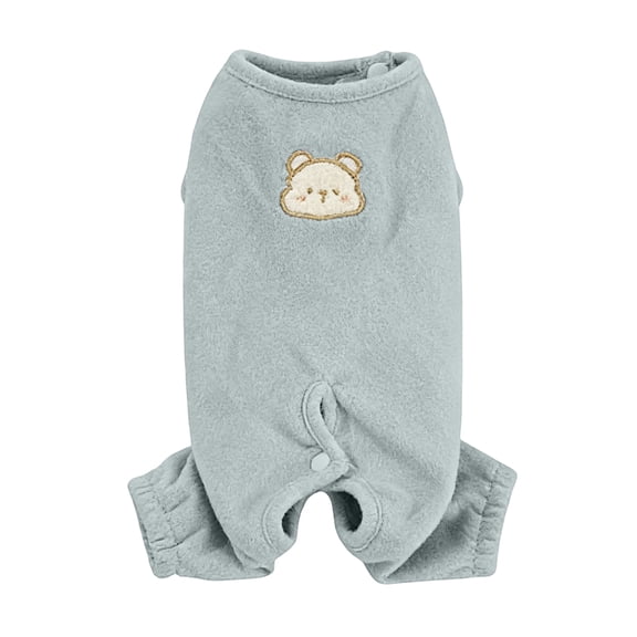 Pet Pajamas Soft Cotton Jumpsuit Fashion Sleepwear for Dogs and Cats Lightweight One-Piece Apparel Blue L