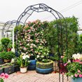 thumbnail image 6 of Lisonu 8.2ft Tall Metal Garden Arch, 6.2ft Wide Wedding Arch for Ceremonies & Climbing Plants, Rustproof Outdoor Garden Arbor, Black, 6 of 12