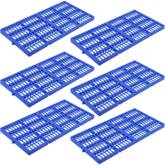 6 Pack Plastic Pallets 11.8x23.6x1.18 In 1100 lbs Capacity per Pallet Interlocking Storage Floor Pallets