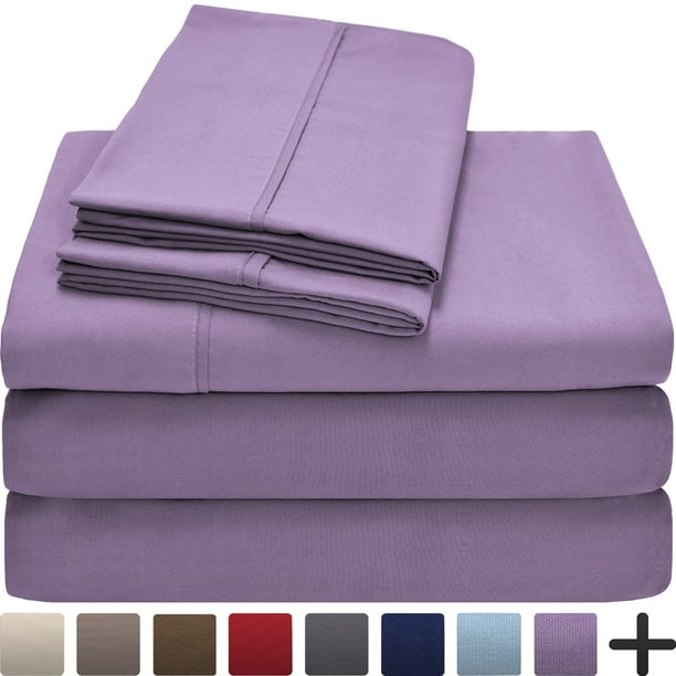 Bare Home Double Brushed Microfiber Sheet Set (Split King, Lavender